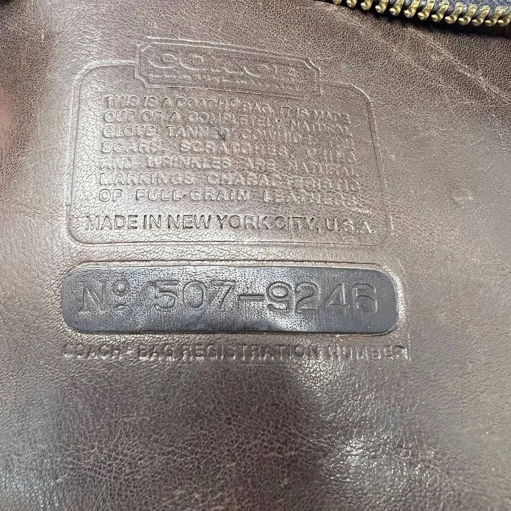 Vintage Coach NYC Brown Leather Briefcase Attache USA Glove Tanned No. 507-9246